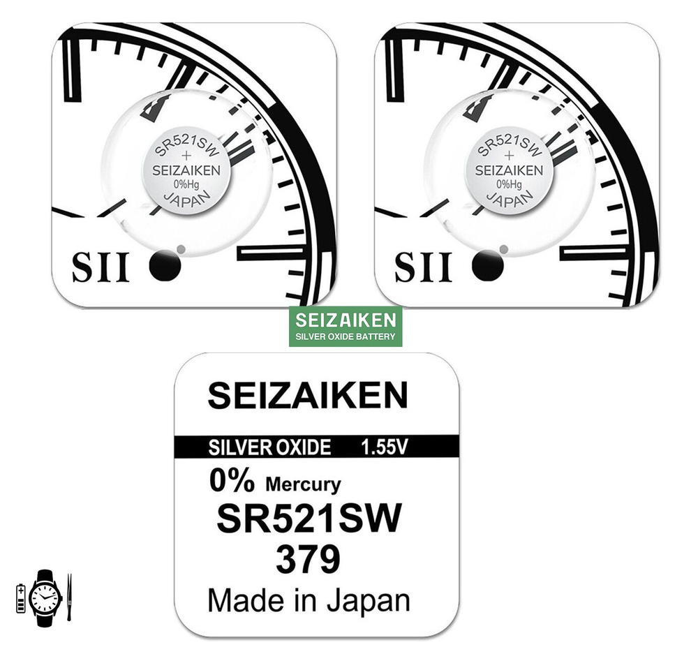 seizaiken Батарейка 379 (SR63, SR521), Оксид-серебряный тип, 1,55 В, 2 шт  #1