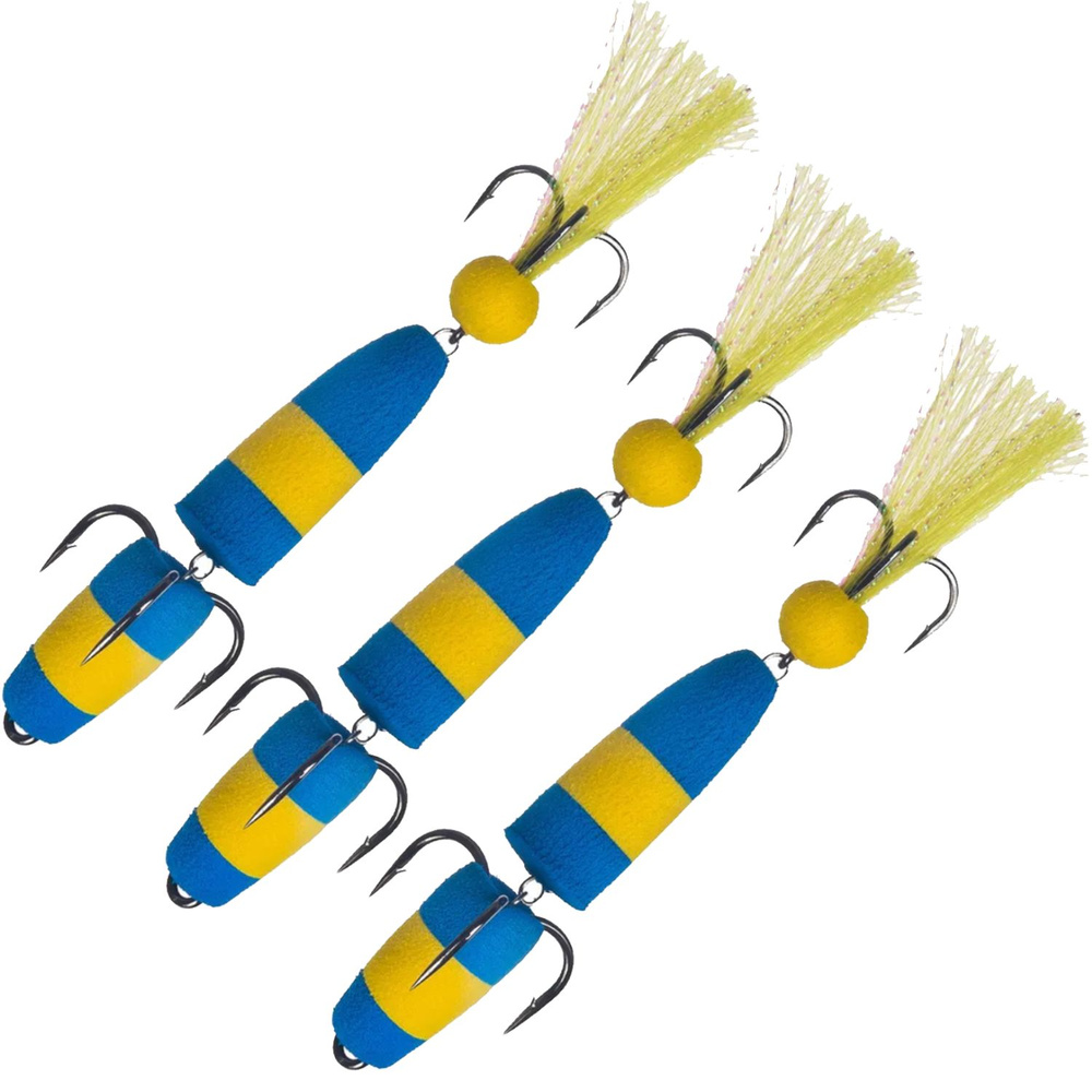 Мандула для рыбалки (3 шт) NEXT классическая S-70 мм #051, синий-желтыйдля рыбалки  #1