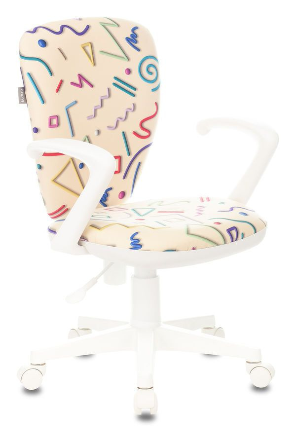 Кресло детское Бюрократ KD-W10AXSN / STICK-BG цвет песочный Sticks 02, крестовина белый пластик (1623200) #1