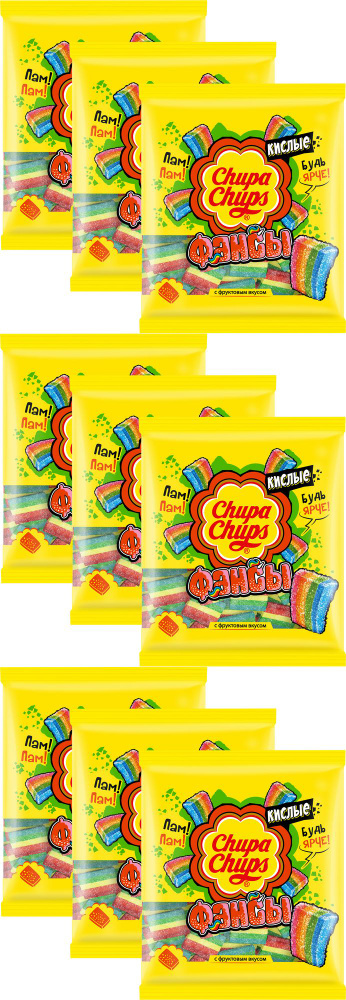 Мармелад Chupa Chups Фансы жевательный, комплект: 9 упаковок по 150 г  #1