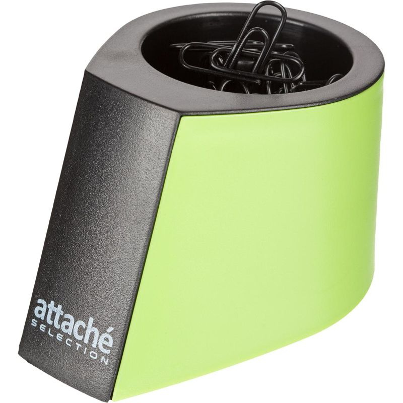 Скрепочница магнитная Attache Selection, цвет черный/зеленый #1