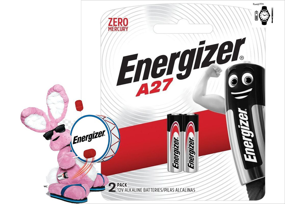 Energizer Батарейка 8LR732 (A27, GP27A, MN27, L828, V27A, A27BP, G27A), Щелочной тип, 12 В, 2 шт  #1