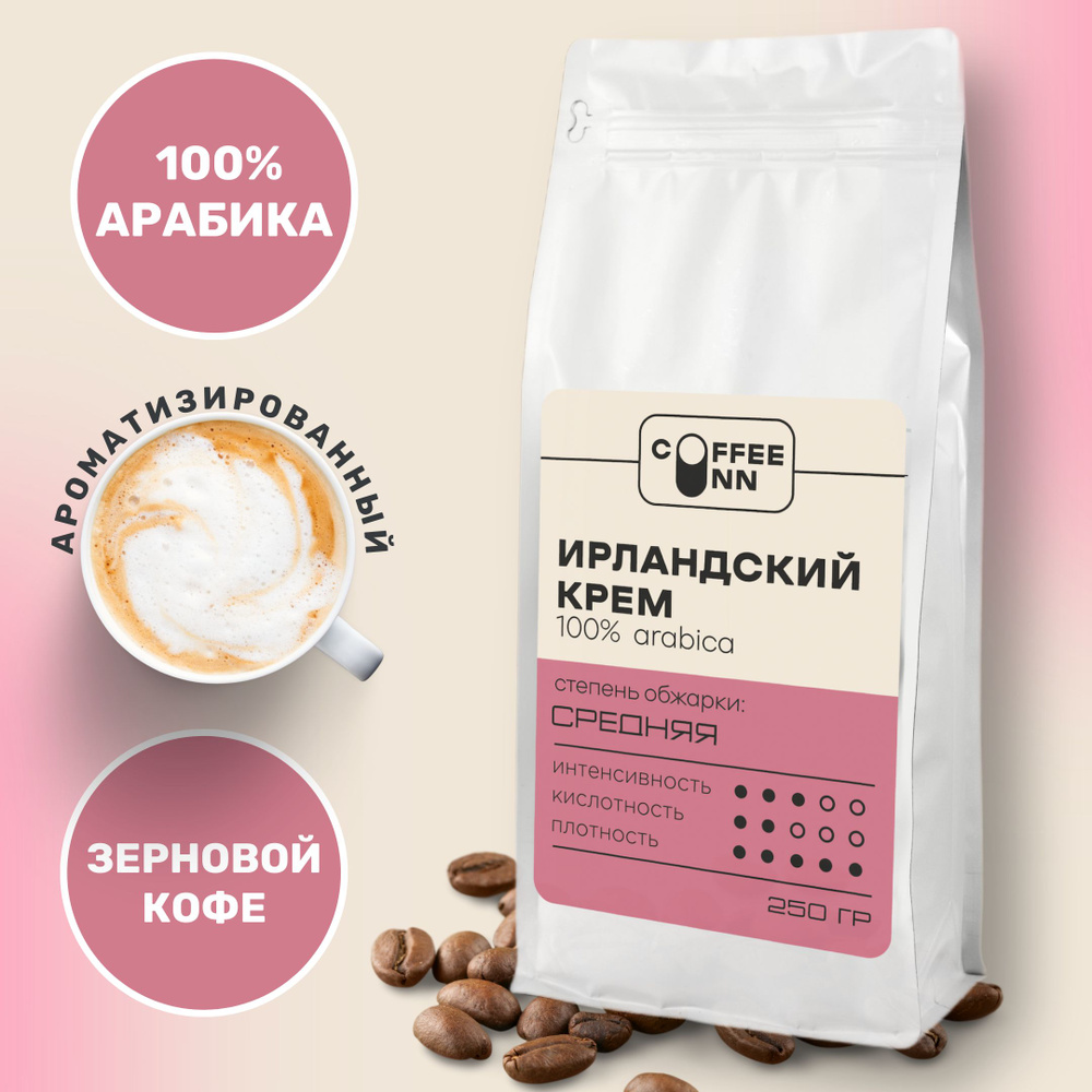 Кофе в зернах 250 гр ИРЛАНДСКИЙ КРЕМ 100% арабика свежая обжарка СOFFEE INN Arabica/ароматизированный #1