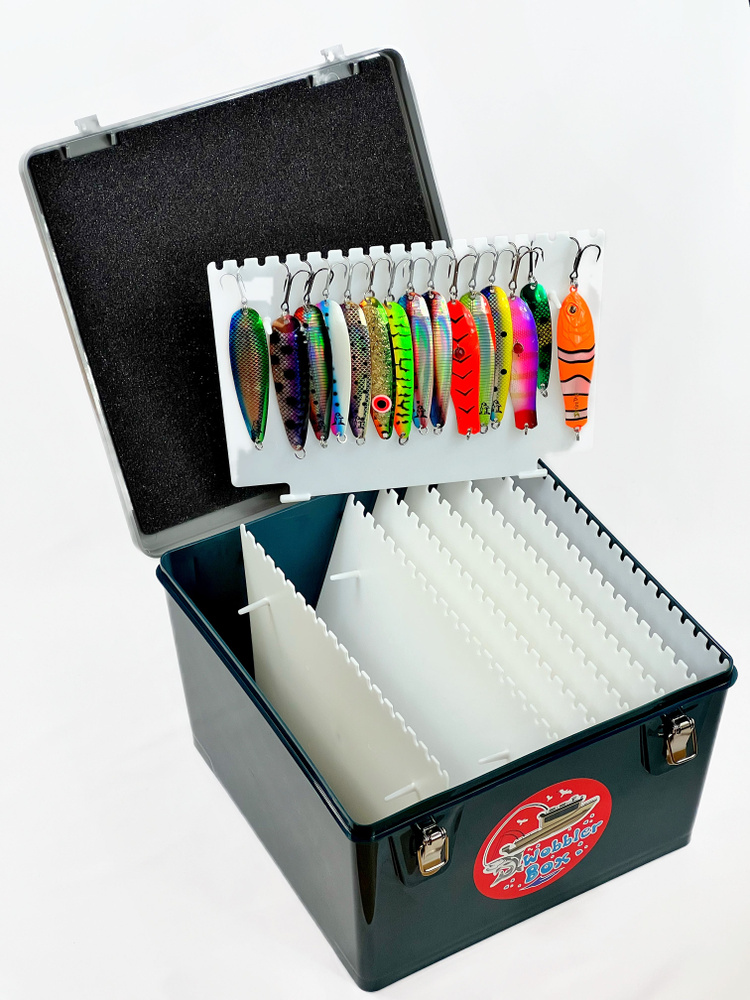 Рыболовный ящик со слайдерами для блесен и джеркбейтов, Wobbler Box, зеленый  #1