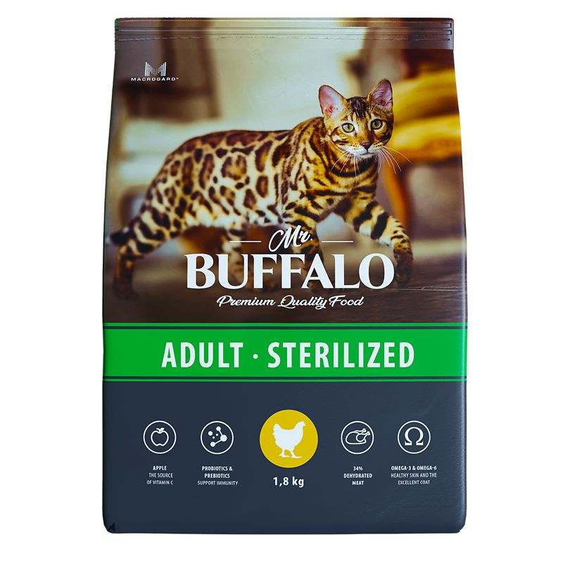 Сухой корм для кошек MR. BUFFALO STERILIZED ADULT для стерилизованных кошек и кастрированных котов от #1