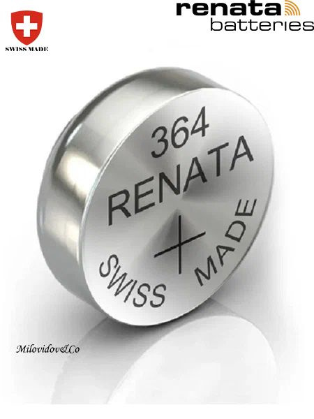 Renata Батарейка 364 (SR60, SR621,SR621SW), Серебряно-цинковый тип, 1,55 В, 1 шт  #1