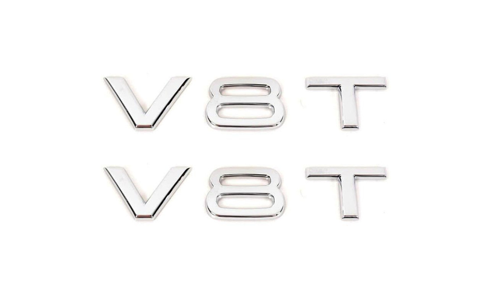 Комплект: эмблема на крыло Audi V8T хром 2 шт. #1