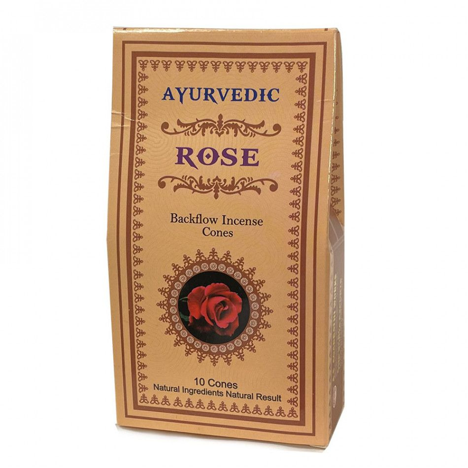 Ayurvedic Роза - 10 шт, ароматические благовония, пуля, стелющийся дым, Rose - Аюрведик  #1