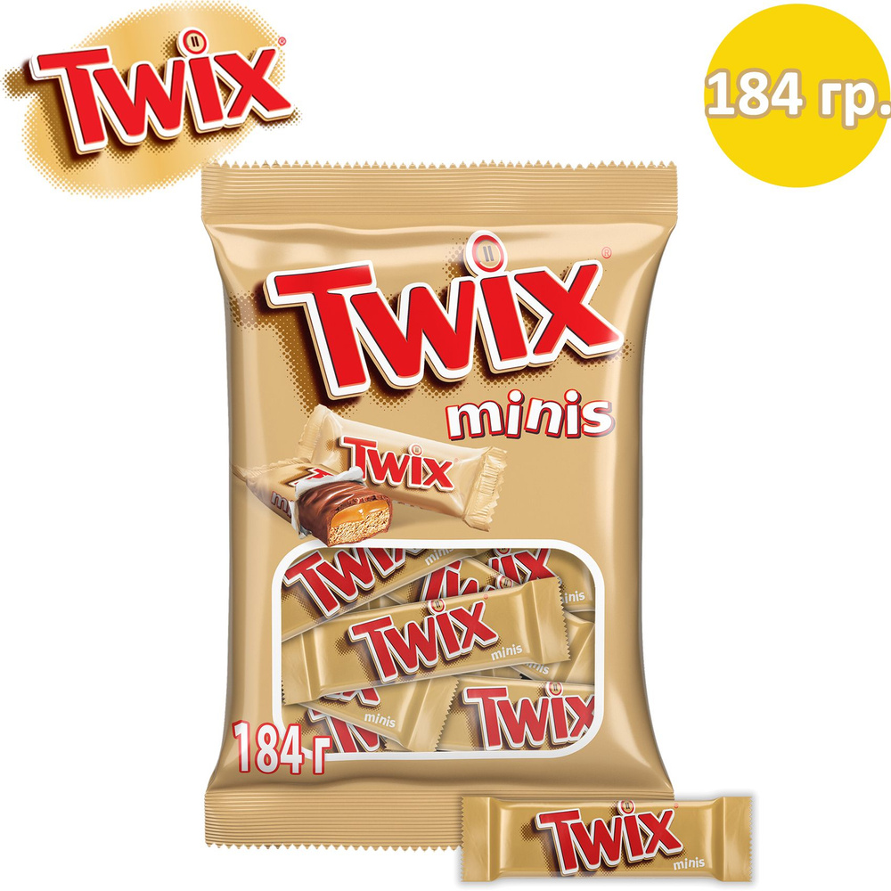 Twix minis / Твикс минис развесные конфеты, Молочный шоколад, Печенье карамель, Пакет, 184 гр.  #1