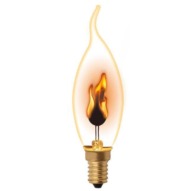 Uniel Лампа специальная Red-Flame_Свеча на ветру, E14, 3 Вт, Накаливания  #1