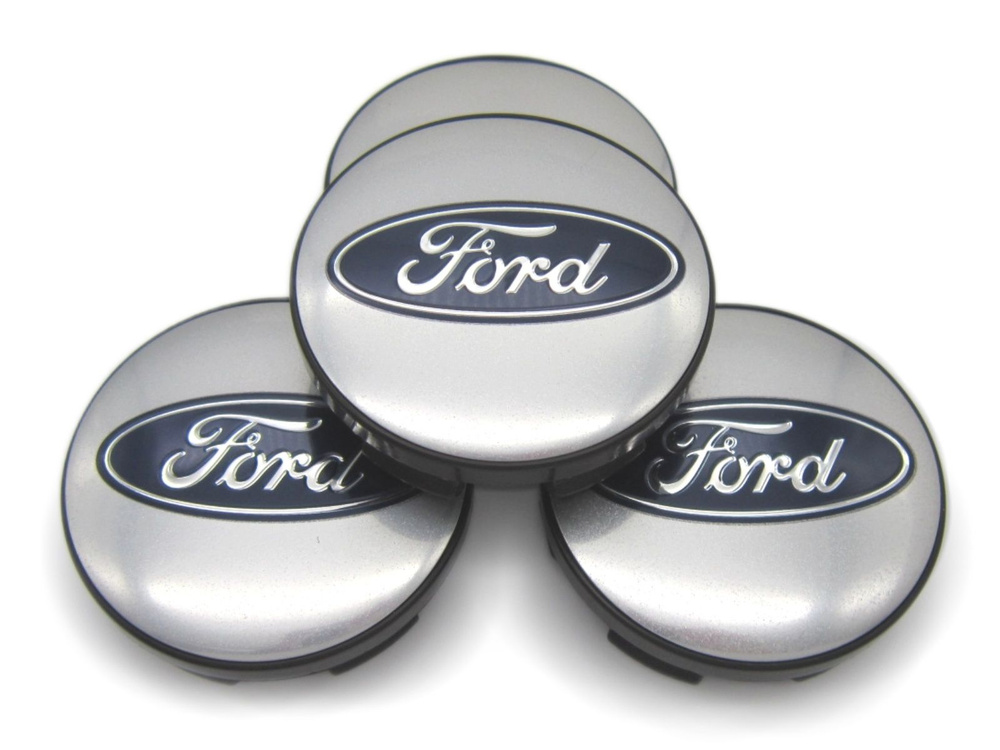 Колпачки, заглушки на литые диски СКАД Форд хром, 56/51/12 мм, комплект 4 шт.  #1
