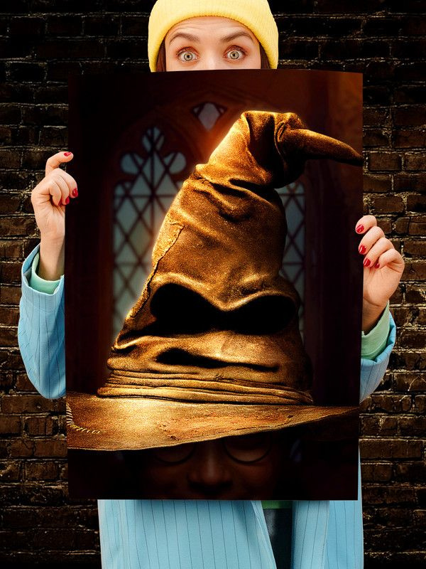 Постер интерьерный Гарри Поттер 7, 70х46 см. Матовый яркий. Распределительная Шляпа Harry Potter  #1