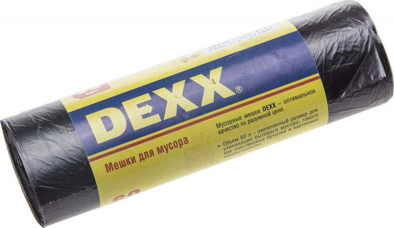 Мусорные мешки DEXX 60л, 20шт, чёрные, 39150-60 #1