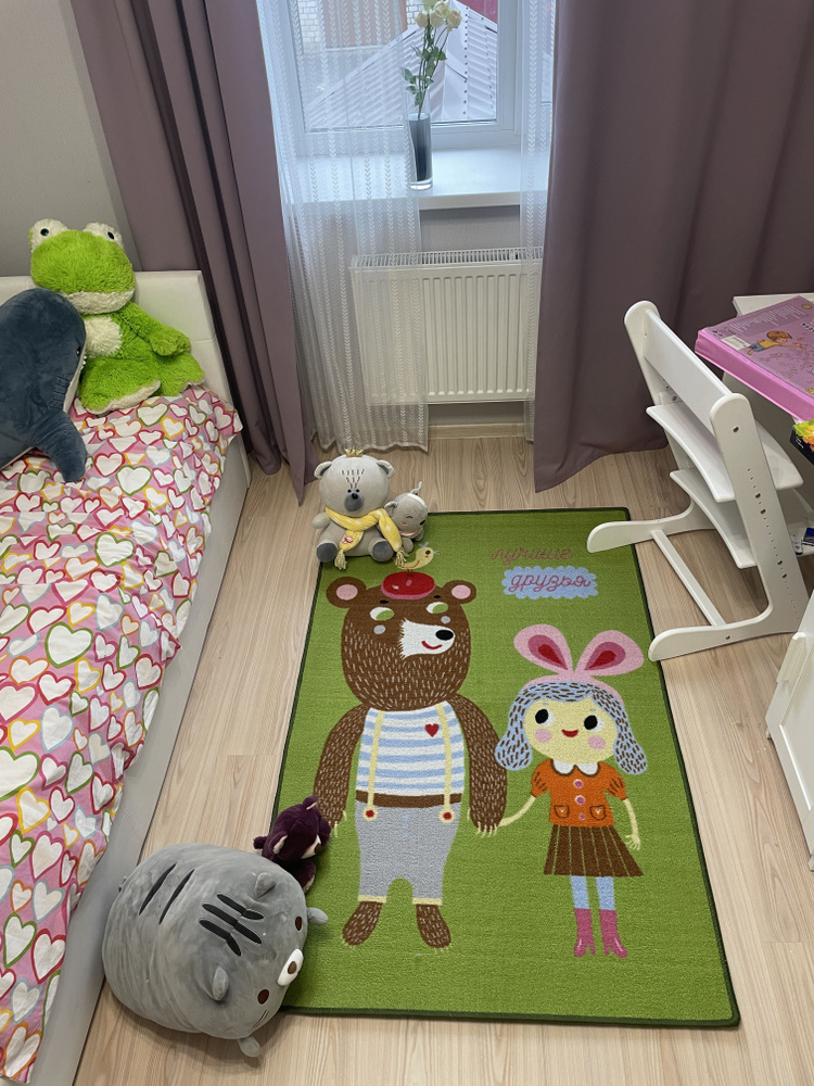 Коврик для детской Витебские ковры , Carpet World "Мишенька" в рамке с дорогой для машинок , полиамид #1