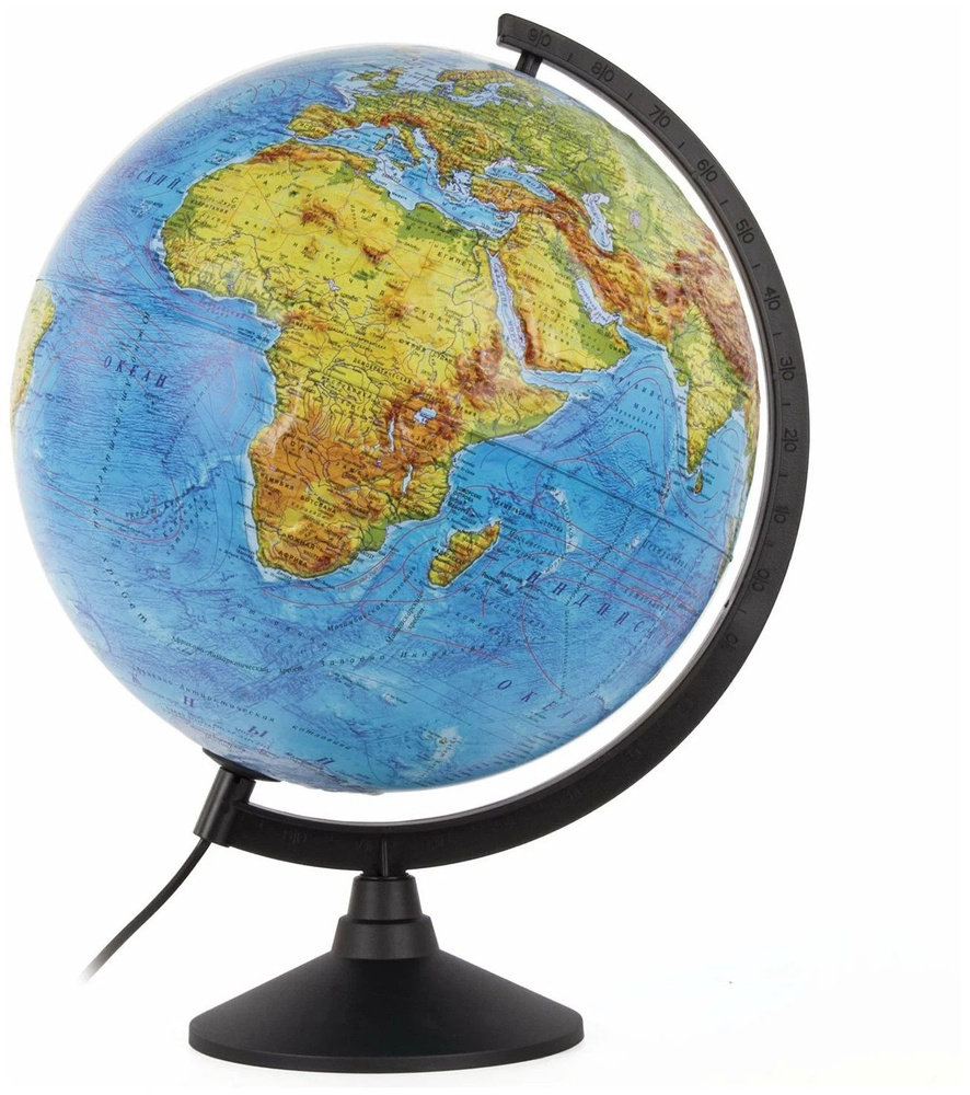 Globen Глобус Земли физико-политический рельефный, с LED-подсветкой, диаметр 32 см  #1