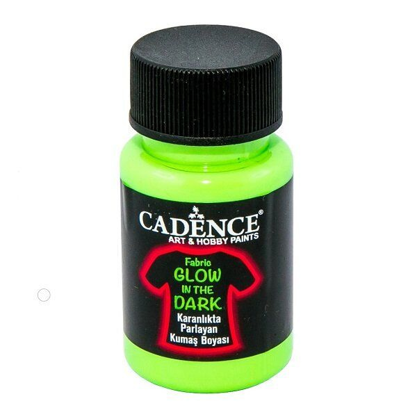 Акриловая люминисцентная краска для ткани Cadence Fabric Glow In The Dark Paint, 50 ml. Dark Green F01 #1