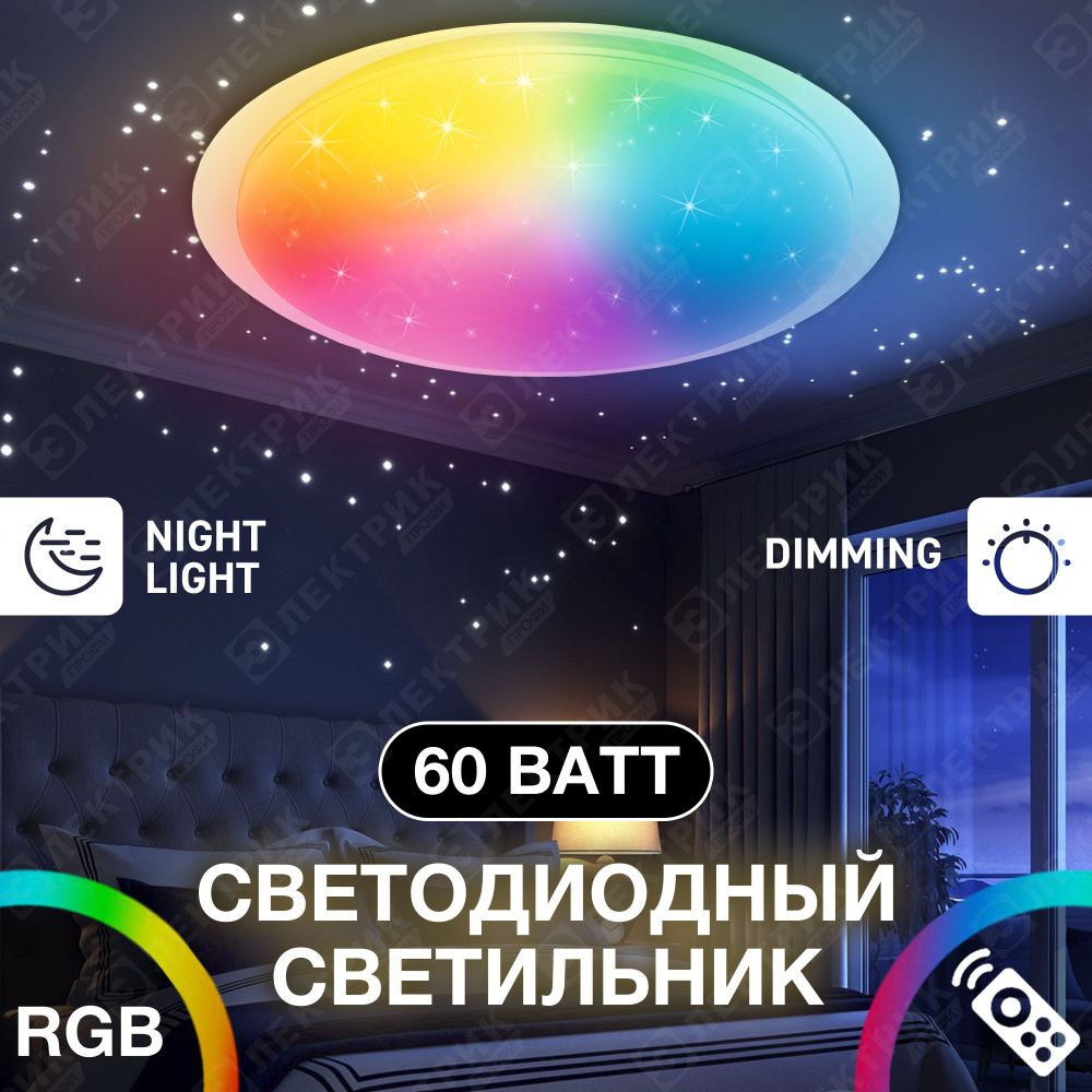 Люстра потолочная с RGB и пультом управления Ambrella FF470 60W. Уцененный товар  #1