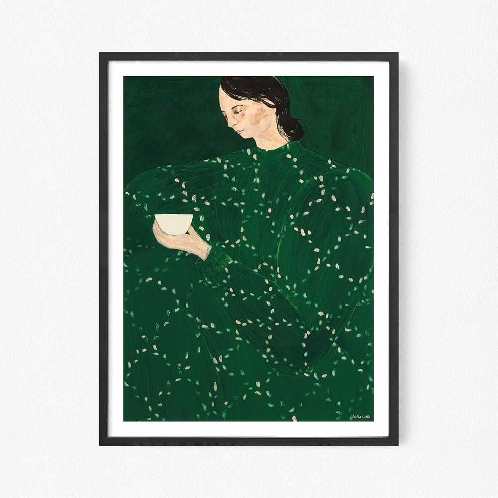 Постер для интерьера "София Линд - Sofia Lind Coffee Alone At Place De Clichy", 30х40 см  #1