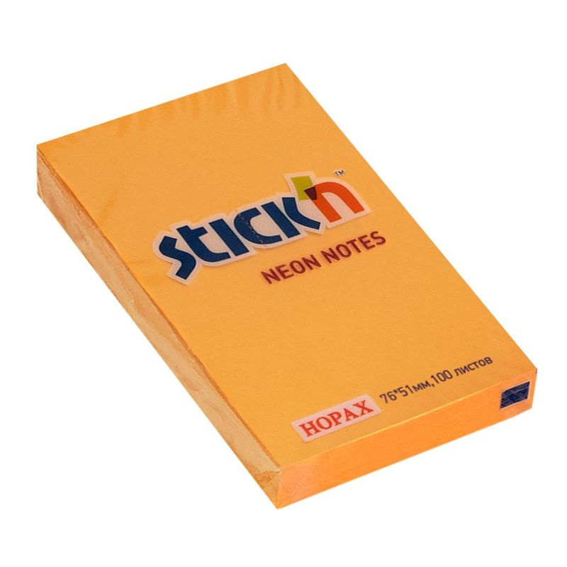 Стикеры Stickn 51x76 неон оранжевый 100 л. 21160 #1