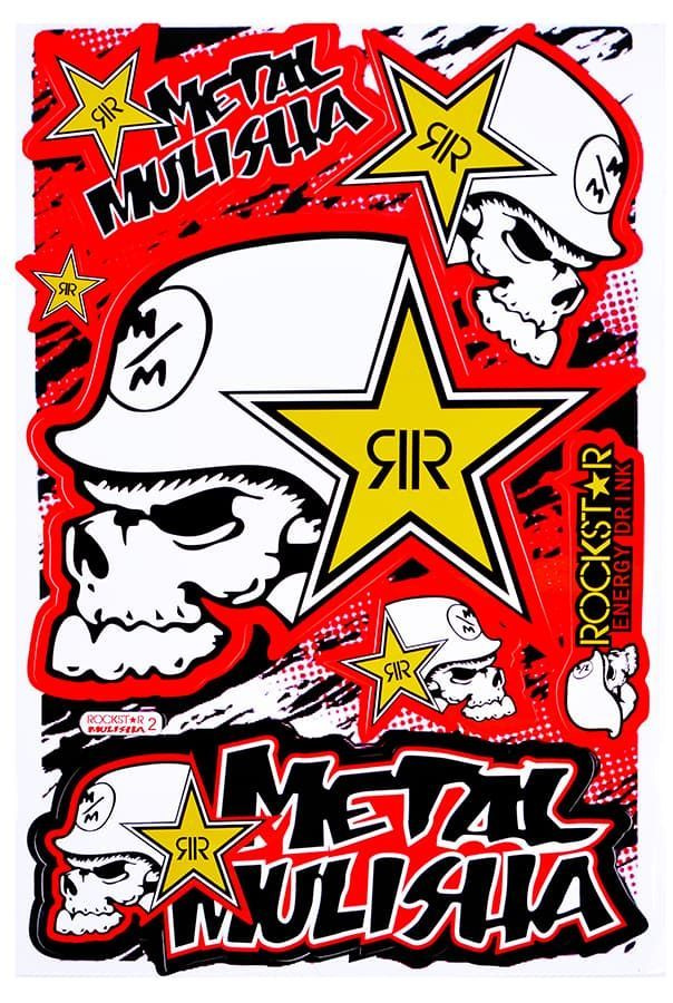 Наклейки стикеры для мотоцикла Rockstar Energy, Metal Mulisha #1