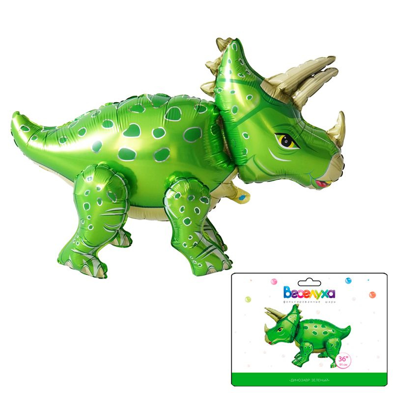 Шар Динозавр зеленый в упаковке 90 см/1 шт #1