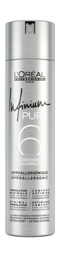 Cухой лак для волос сильной фиксации 300 мл L Oreal Professionnel Infinium Strong Hairspray Pure  #1