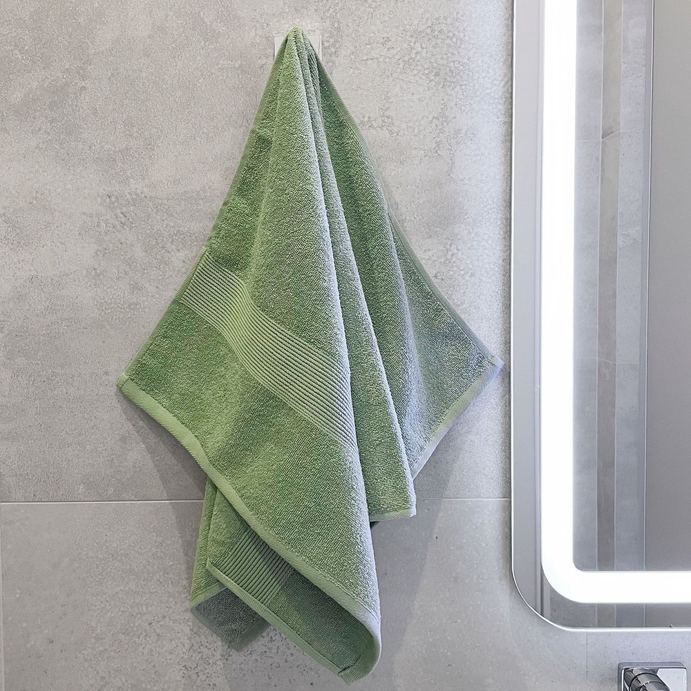 Он и Она Полотенце банное, Хлопок, Махровая ткань, 70x130 см, зеленый, 1 шт.  #1