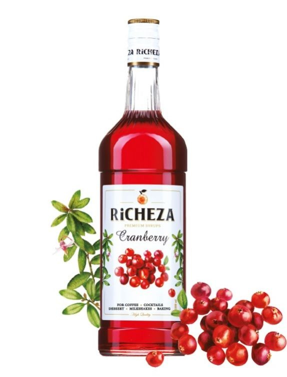 Сироп RICHEZA Клюква для кофе, коктейлей, десертов, лимонада и мороженого, 1 л  #1