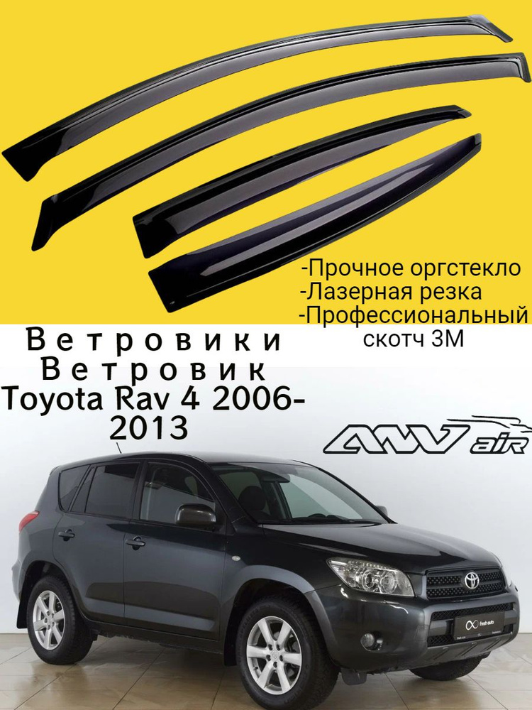 Ветровики, Дефлекторы боковых окон Toyota RAV 4 2006-2013 г. / Тойота Рав 4  #1