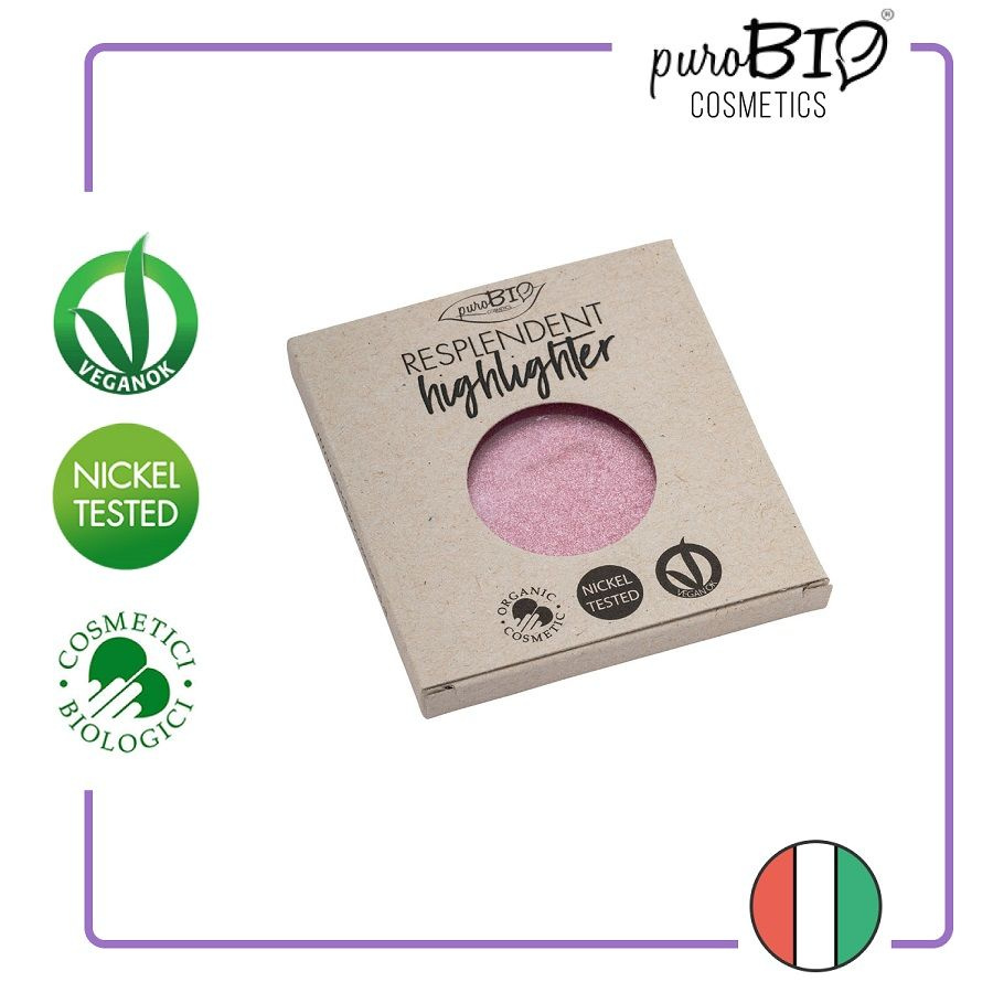 PuroBio Пудра-хайлайтер Цвет 02 розовый рефил, 9 гр. #1