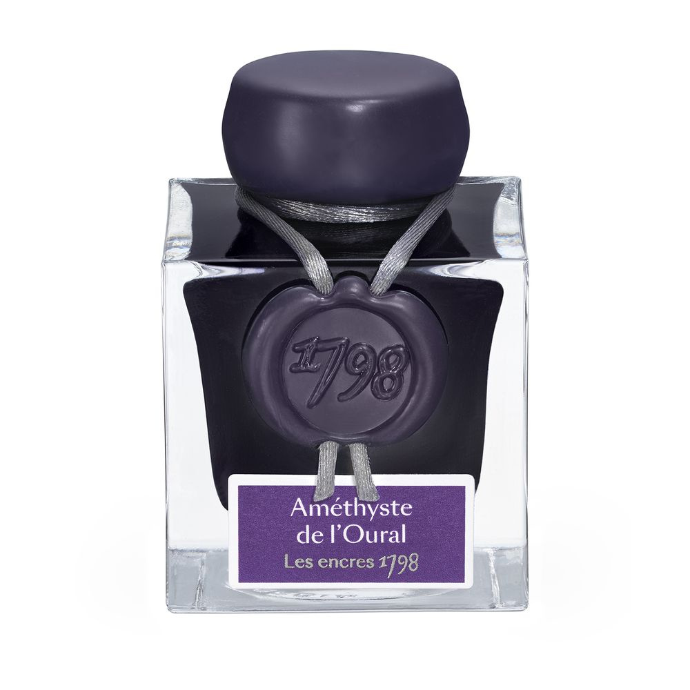 Чернила в банке Herbin Prestige 1798, 50 мл, Amethyste de l'Oural Фиолетовый с серебряными блестками #1