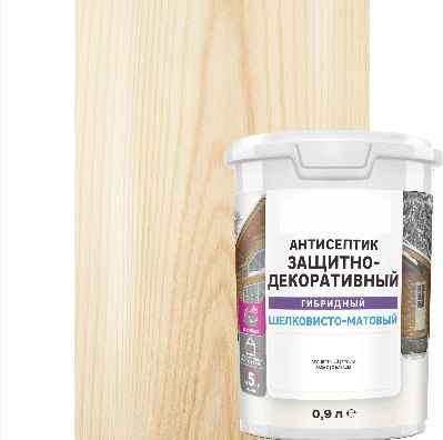 Антисептик гибридный, бесцветный, 0.9л, для окрашивания мебели и конструкций из древесины и материалов #1