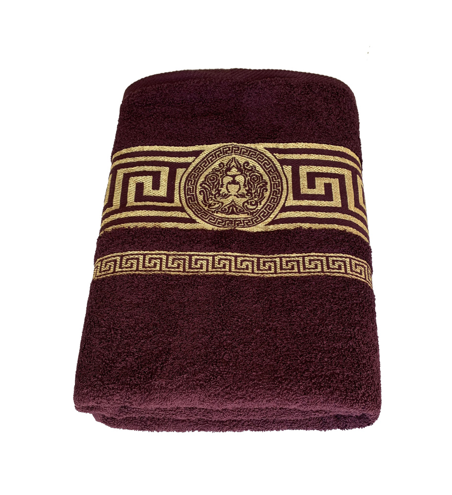 Полотенце для ванной Вышневолоцкий текстиль, Хлопок, 70x130 см, коричнево-красный  #1