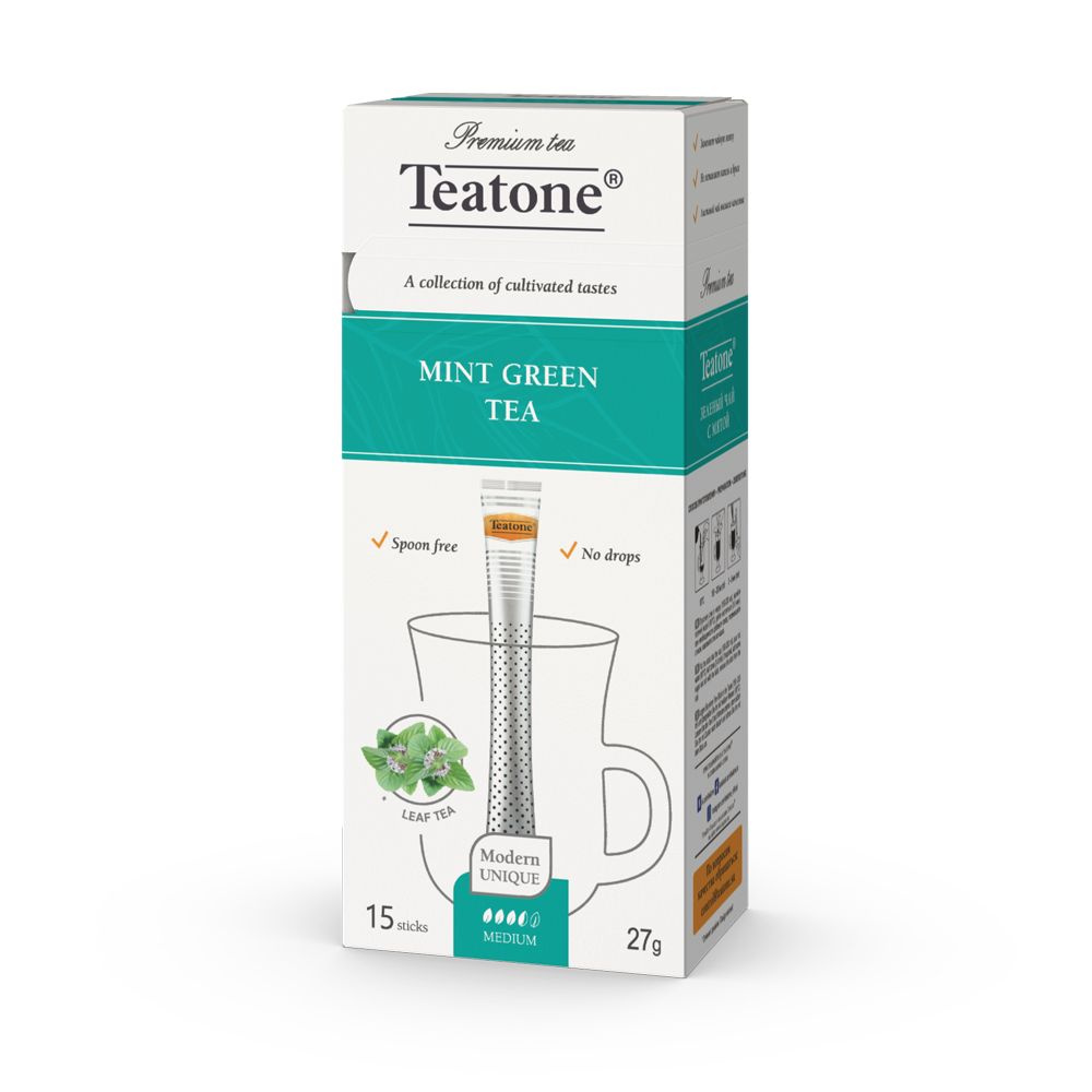 Teatone Чай зеленый с МЯТОЙ, в стиках 15 штук. #1
