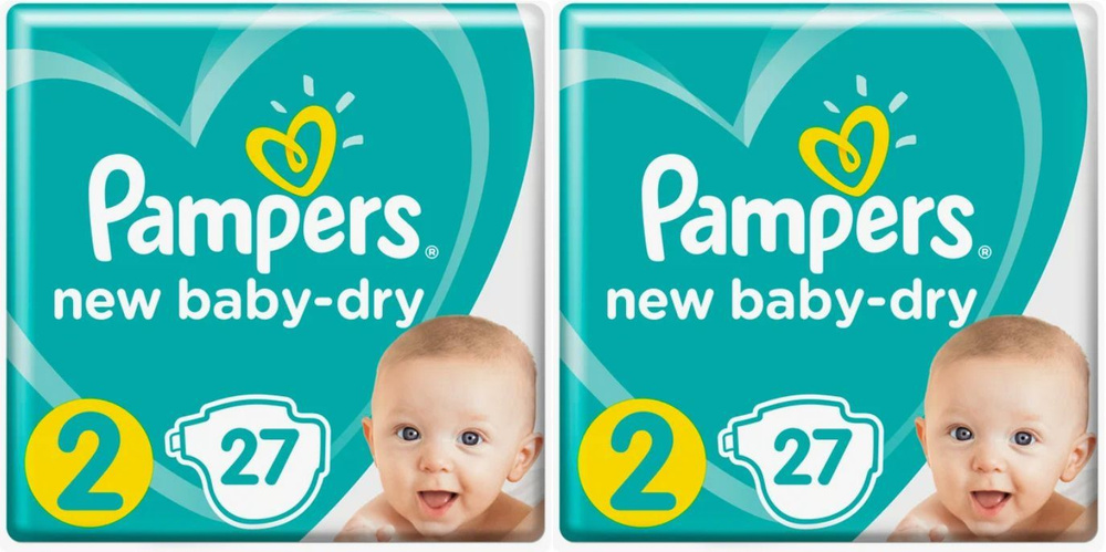 Pampers Подгузники, New Baby-Dry Mini, 4-8 кг, 27 шт/уп, 2 уп #1