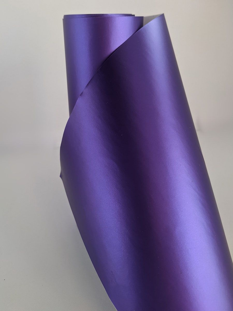 Виниловая пленка для авто хром матовый фиолетовый - 152х40 см / Пленка самоклеящаяся для мебели  #1