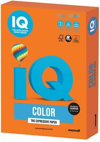 Бумага цветная IQ COLOR (А4,80г OR43 оранжевый), Intensive, 500л., для всех видов принтеров и творчества, #1