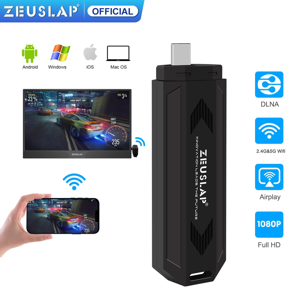 ZEUSLAP Thunderbolts Type C 1080P Беспроводной WiFi Дисплей ТВ Ключ Приемник Miracast Airplay DLNA для #1