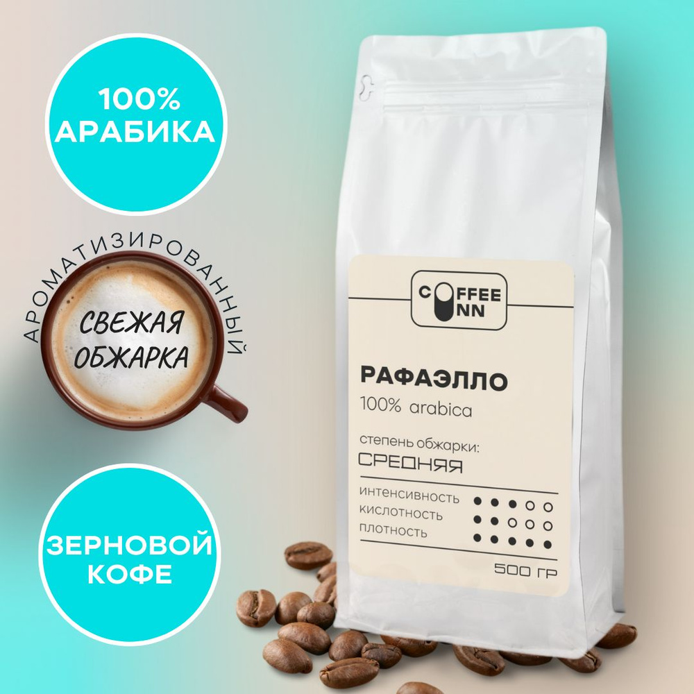 Кофе в зернах 500 гр РАФАЭЛЛО 100% арабика свежая обжарка СOFFEE INN Arabica/ароматизированный/бразилия #1