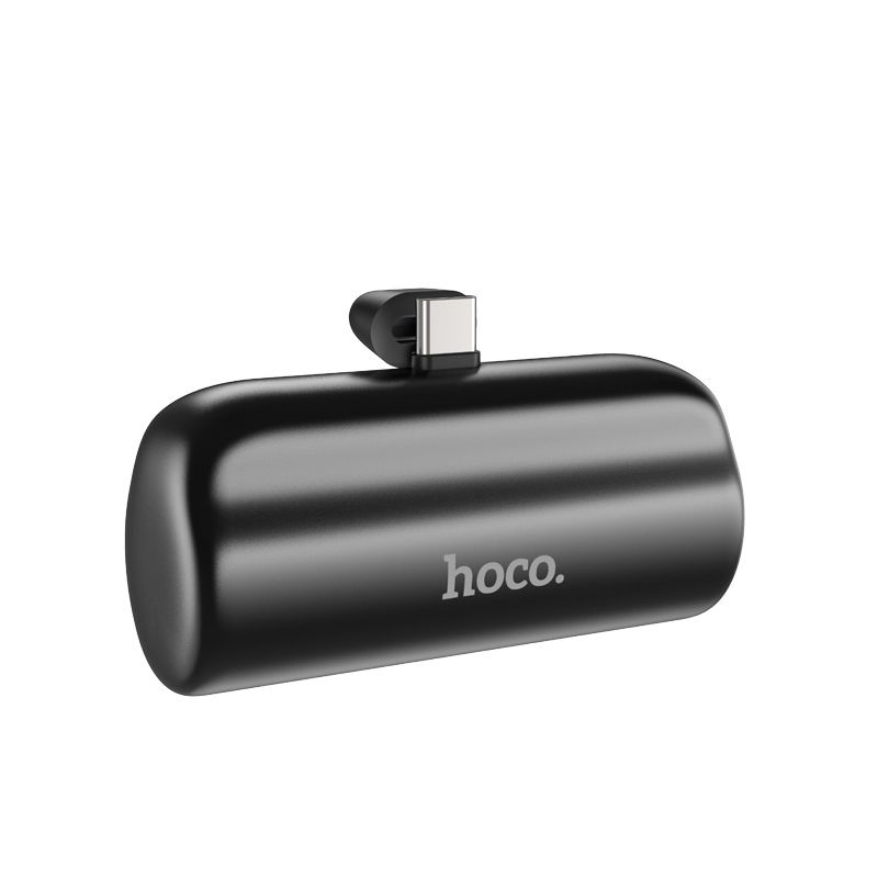 Внешний аккумулятор hoco J106 с штекером Type-C и подставкой / power bank 5000mAh / черный  #1