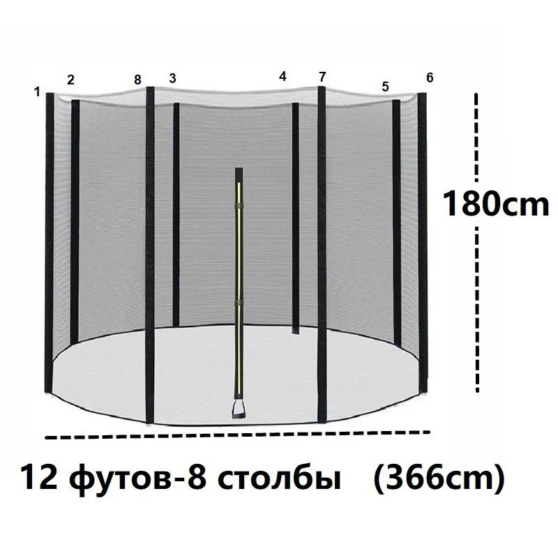 Безопасная сетка для защитн батута для замены 12 футов 8 столбы (366cm)  #1