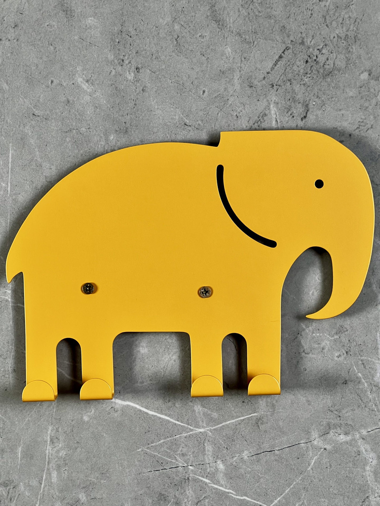 Вешалка настенная "Слон желтый" #1