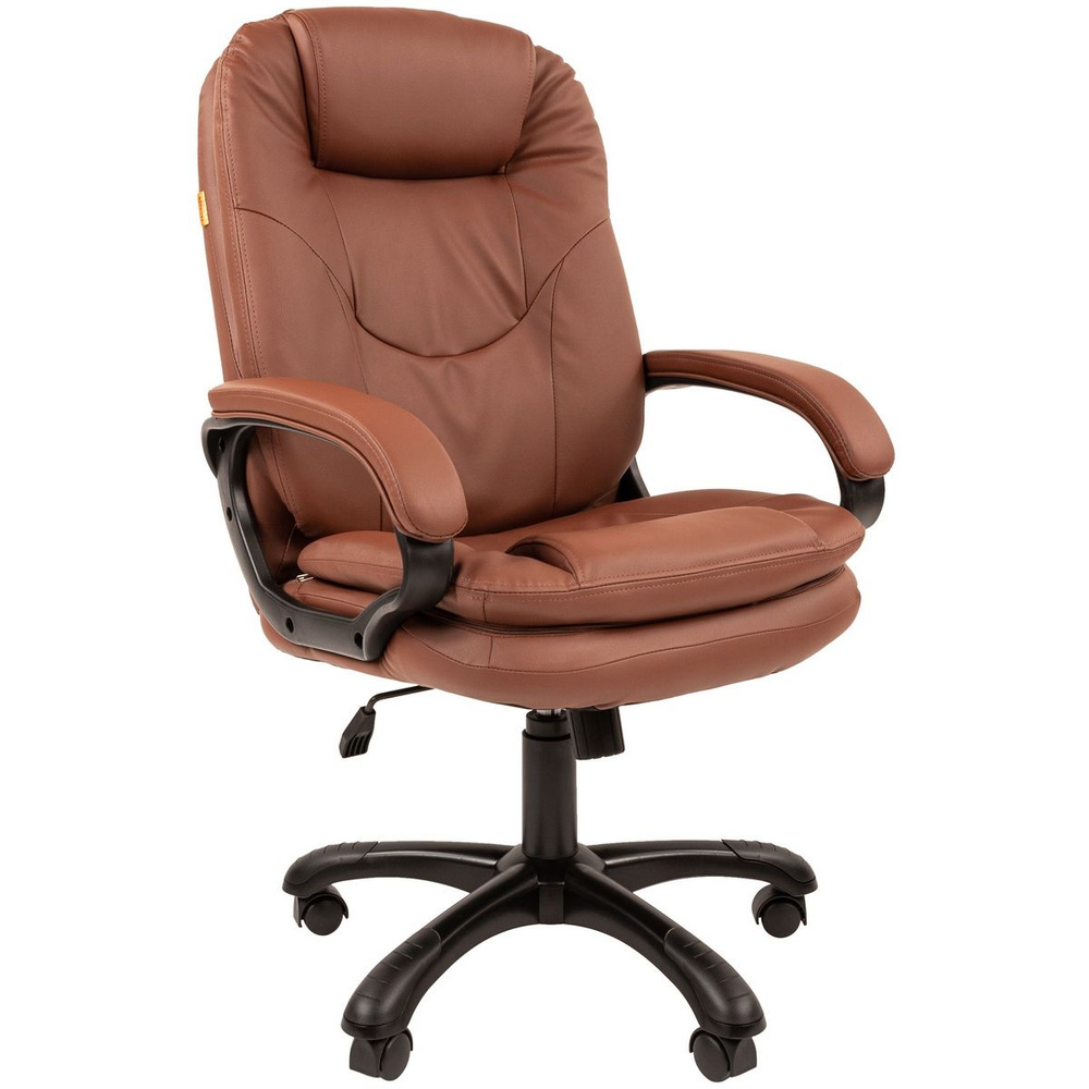 Офисное кресло, кресло руководителя CHAIRMAN 668, экокожа, коричневый  #1