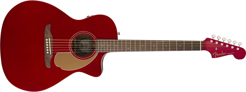 Fender Электроакустическая гитара Newporter Player, Walnut Fingerboard, Candy Apple Red 6-струнная, корпус #1