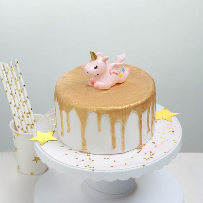 Топпер КНР для торта "Единорог" 8,7х3,5х7 см, цвет розовый (5116329)  #1