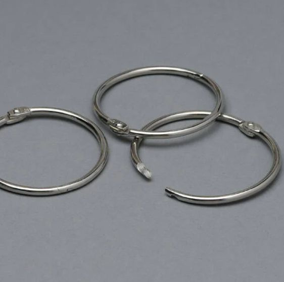 Кольцо разъемное металлическое, цвет серебристый, размер 63 мм., цена за 4 штук  #1