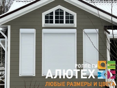 Роллеты / рольставни 650x2000 в санузел, на окно, на механическом управлении, цвет- белый RAL 9016  #1