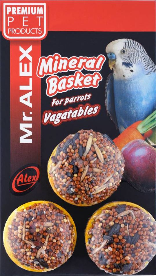 Лакомство Mr. Alex Mineral Basket корзинка для попугаев, с овощами, 3 шт, 90 г  #1