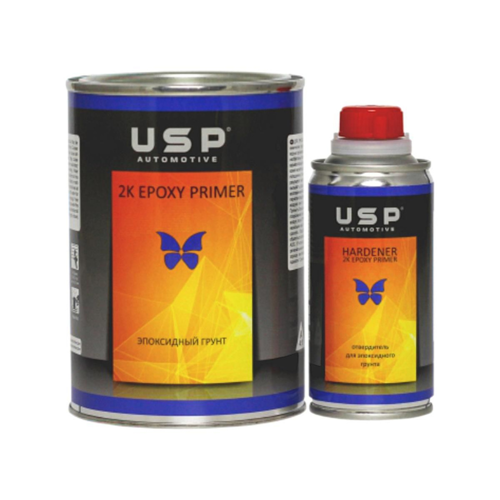 USP 2K Epoxy Primer Грунт эпоксидный автомобильный антикоррозийный (светло-серый) 0,8 л. с отвердителем #1