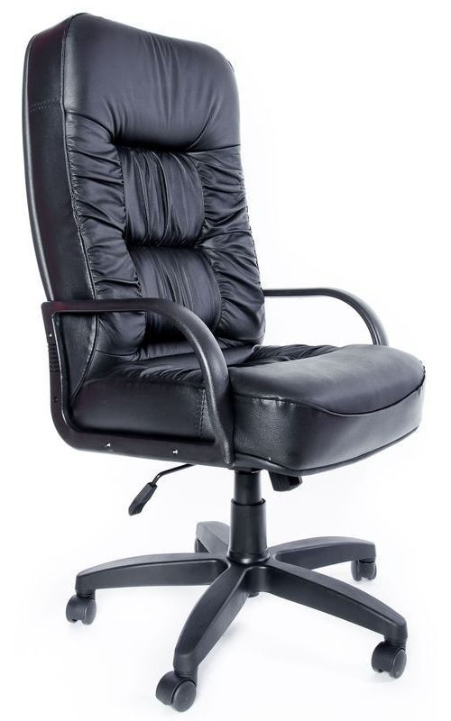 Кресло компьютерное Болеро офисное, натуральная кожа, черный  #1